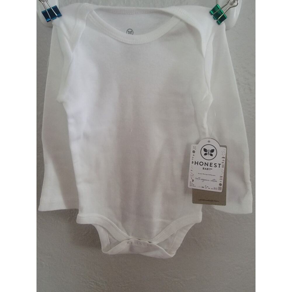 4pk Honest Baby Long Sleeve shirts with snaps Newborn 3/6 months